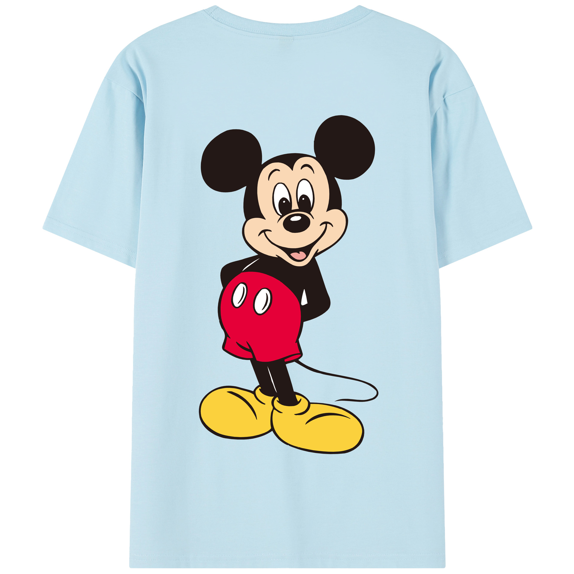 （画像用） ミッキーマウス Mickey Mouse 綿100％半袖Tシャツ（背面プリント）